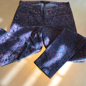 J BRAND PURPLE BROCADE SKINNY JEANS sz 29